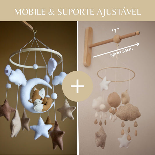 Raposa,Lua e Nuvens, móbile de berço