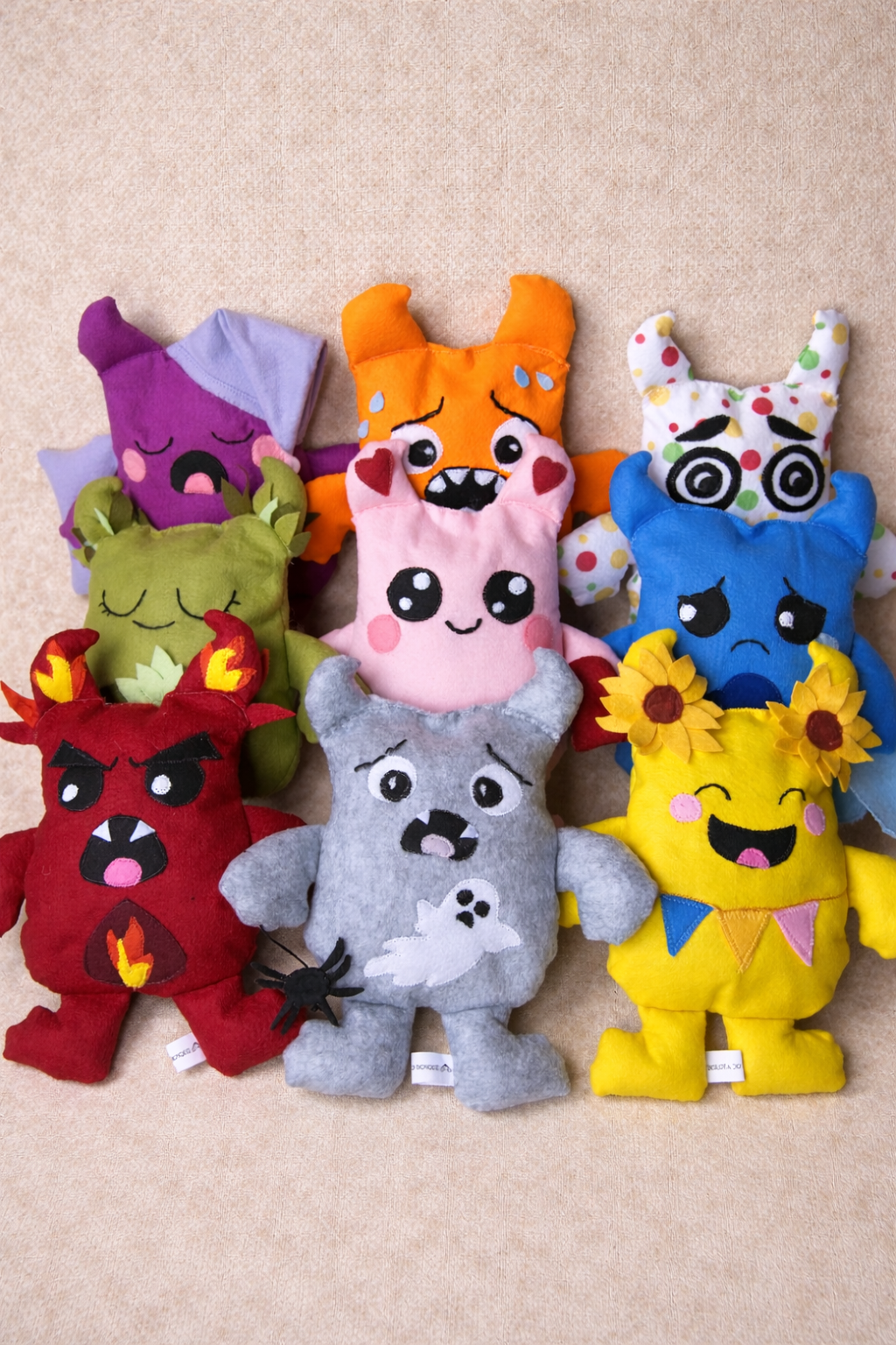 O Bosque das Emoções, peluches em feltro