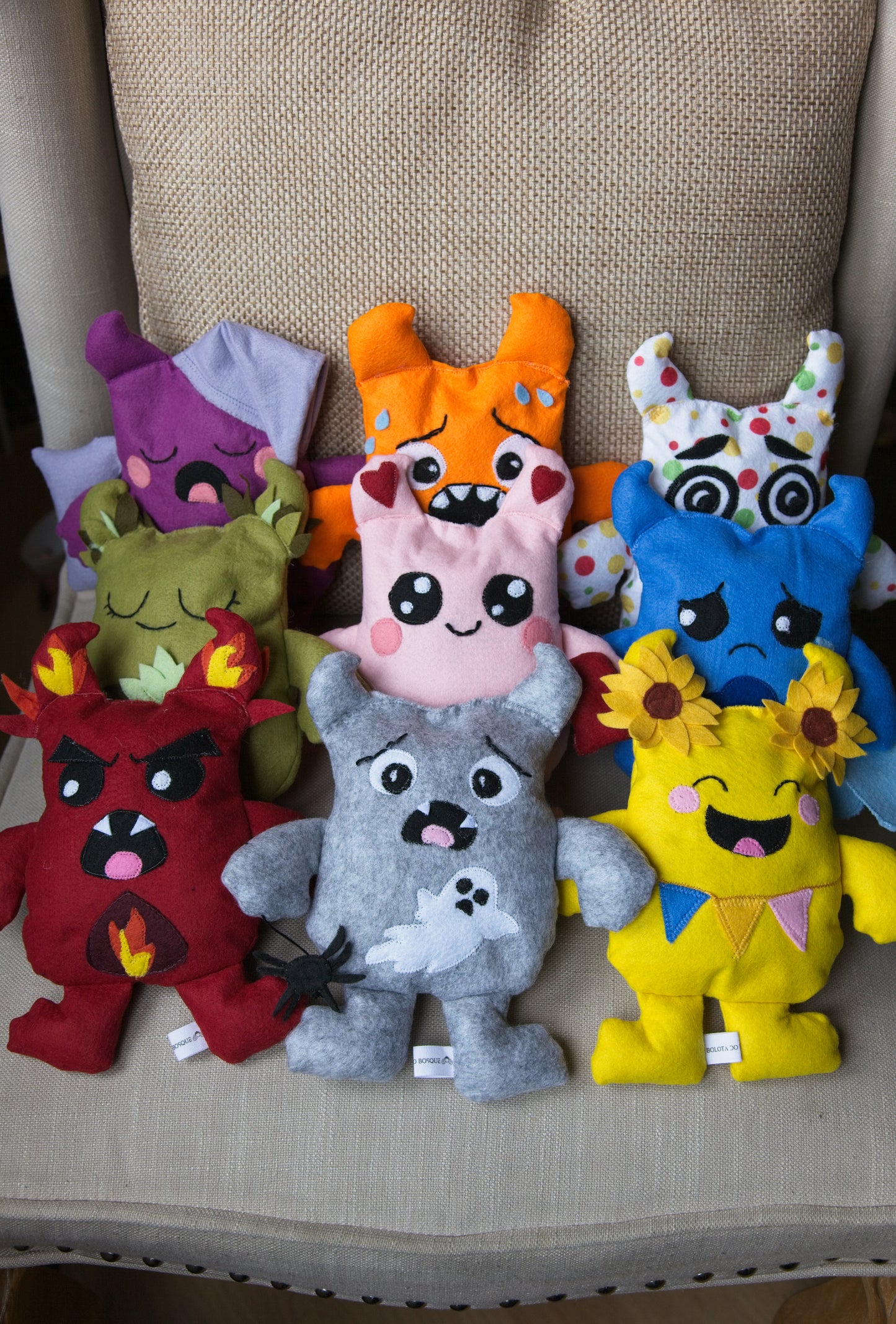 O Bosque das Emoções, peluches em feltro