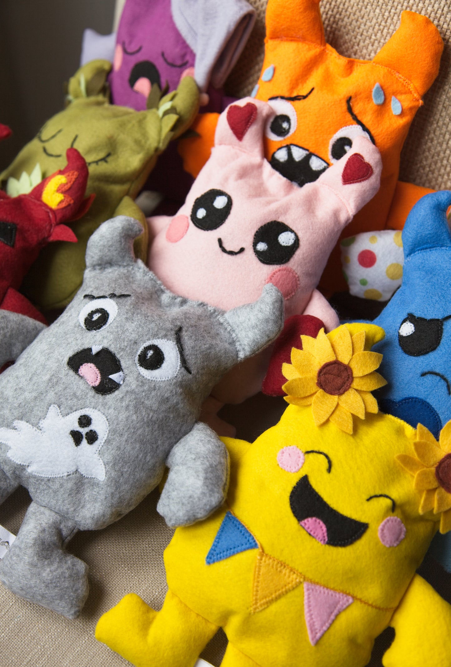 O Bosque das Emoções, peluches em feltro